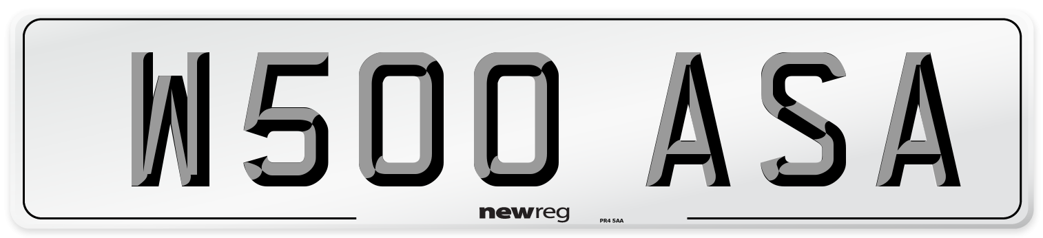 W500 ASA Number Plate from New Reg